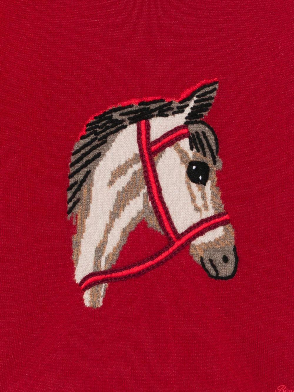 Maglione Jason per bambino Bonpoint rosso con ricamo cavallo - Rubino Kids