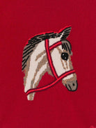Maglione Jason per bambino Bonpoint rosso con ricamo cavallo - Rubino Kids