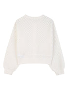 Maglione per bambina Billieblush bianco con lavorazione in maglia - Rubino Kids