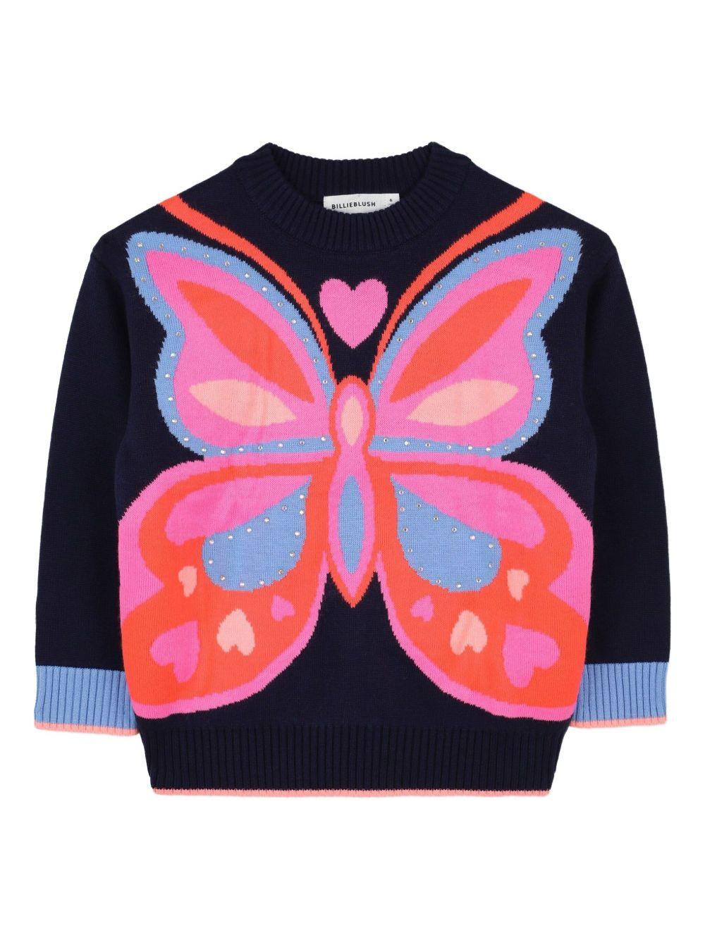 Maglione per bambina Billieblush blu con motivo farfalla - Rubino Kids
