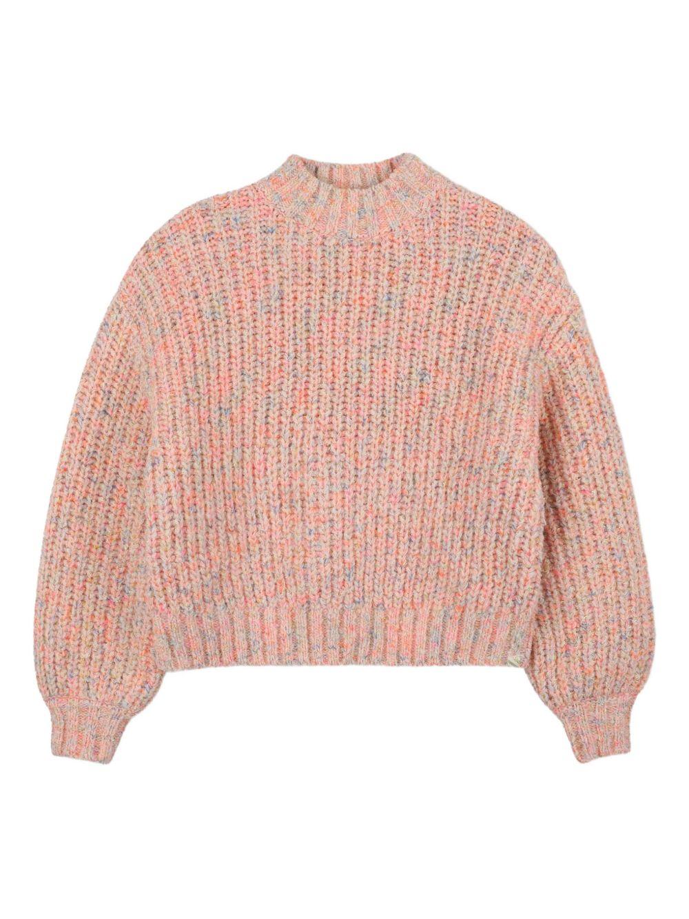Maglione per bambina Billieblush rosa con collo alto - Rubino Kids