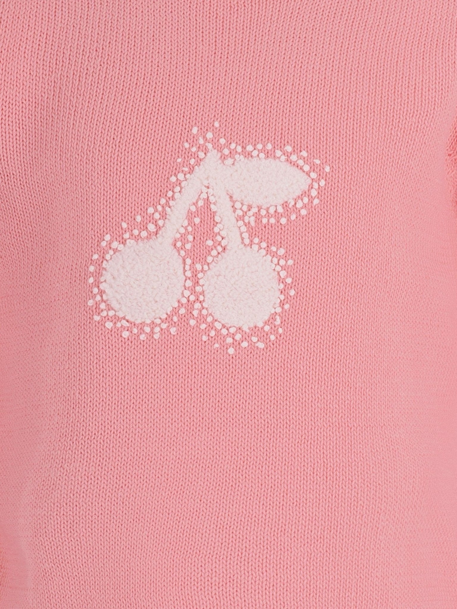 Maglione per bambina Bonpoint rosa con stampa ciliegia sul davanti - Rubino Kids