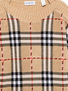 Maglione per bambina Burberry Kids beige con motivo a quadri - Rubino Kids