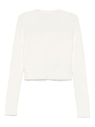 Maglione per bambina Elisabetta Franchi La Mia Bambina bianco con dettaglio con logo - Rubino Kids