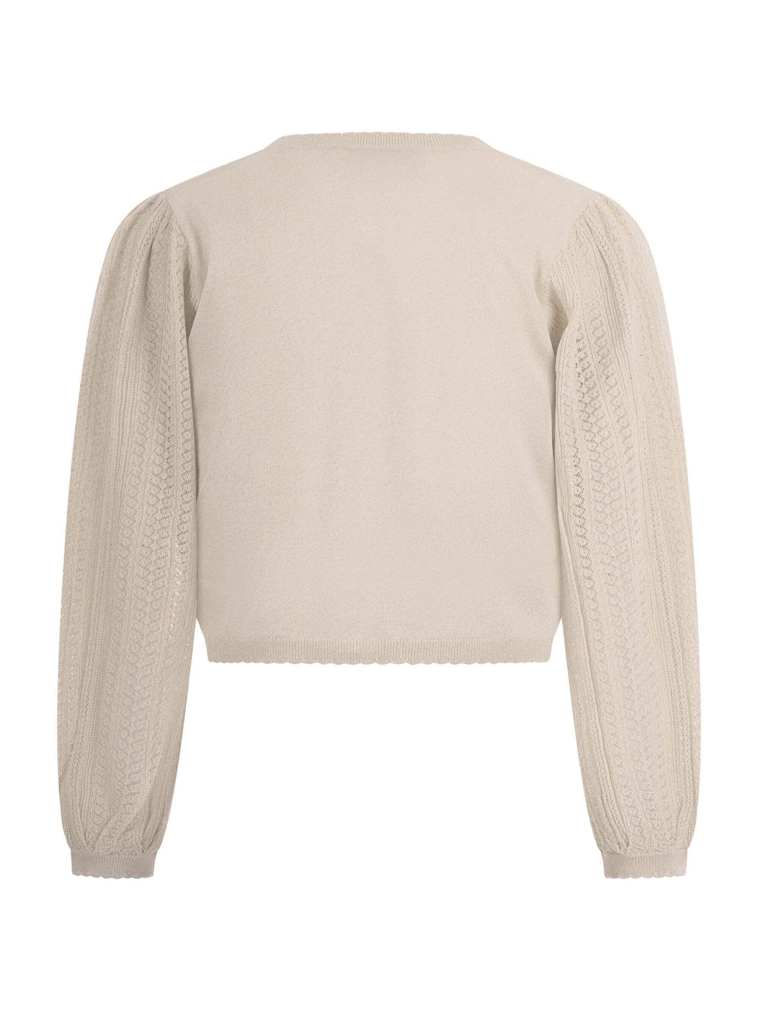 Maglione per bambina Emporio Armani Kids beige con dettagli ricamati - Rubino Kids
