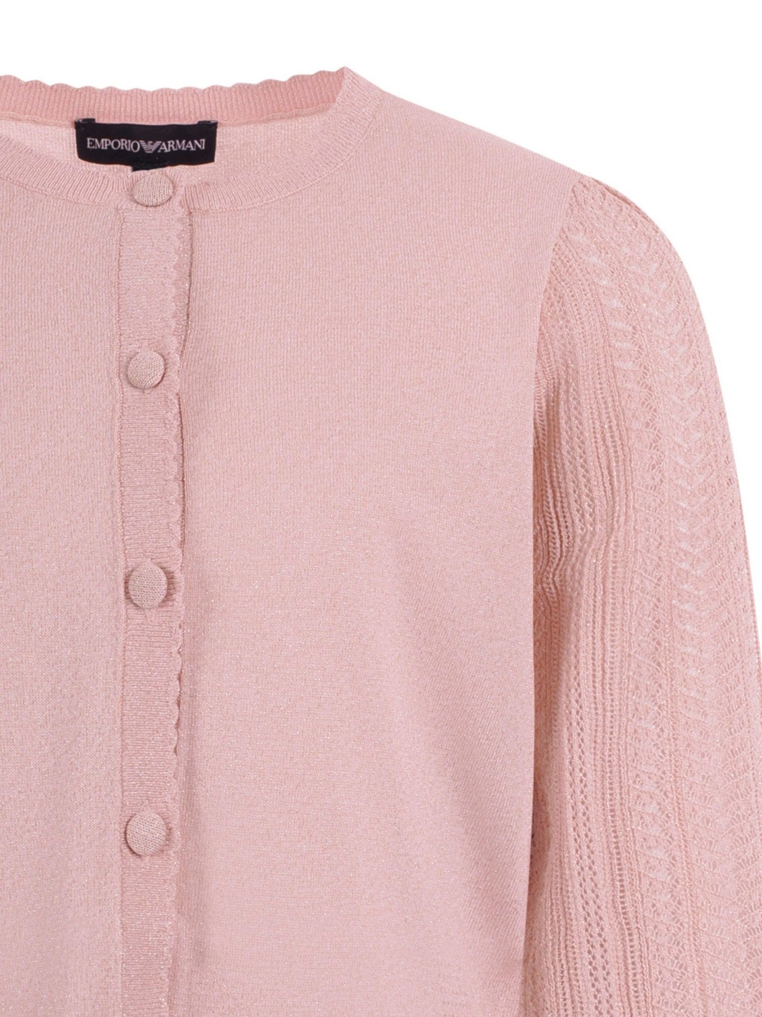 Maglione per bambina Emporio Armani Kids rosa con dettagli ricamati - Rubino Kids