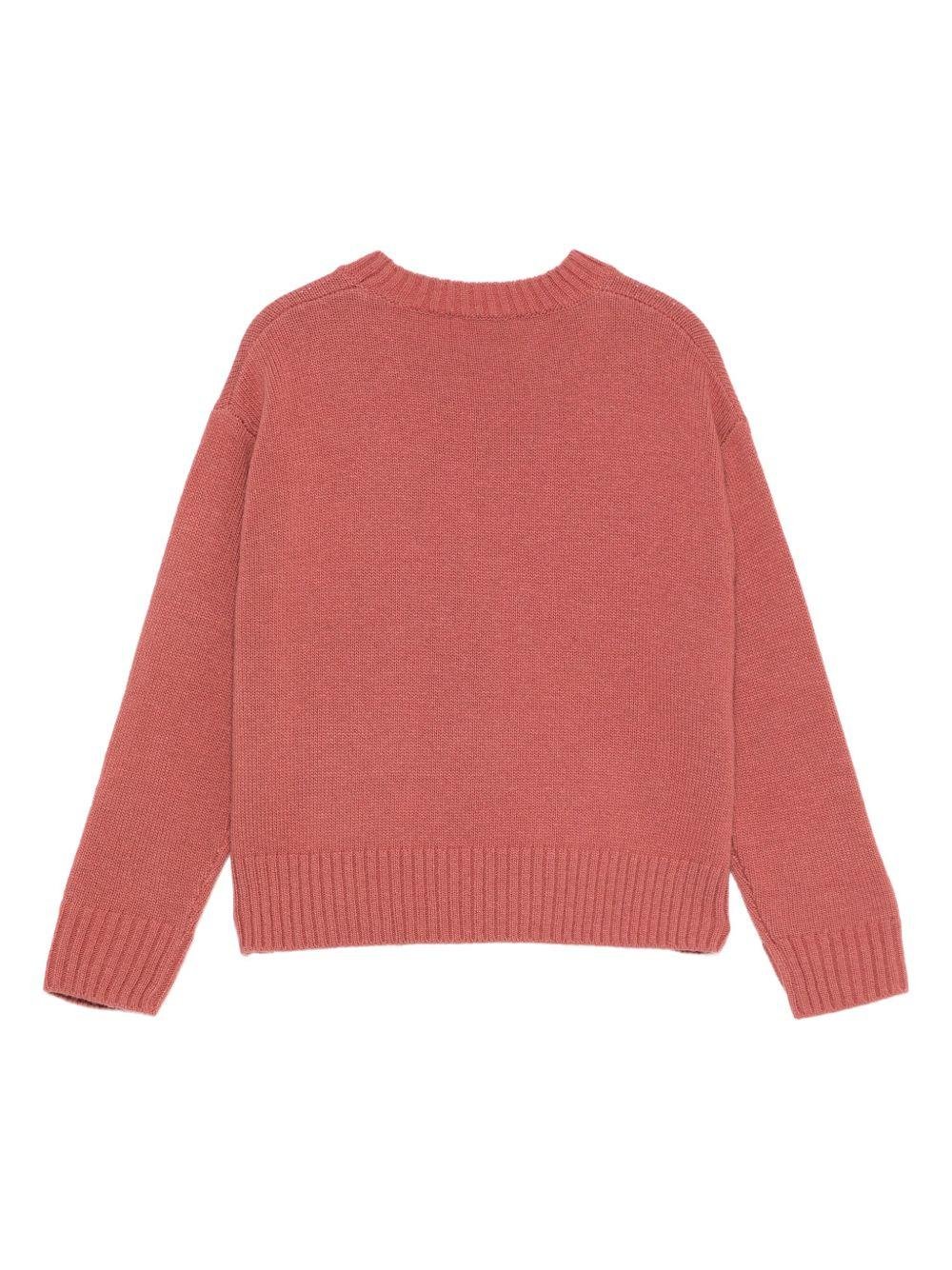 Maglione per bambina Il Gufo rosa con fantasia a cerchi - Rubino Kids