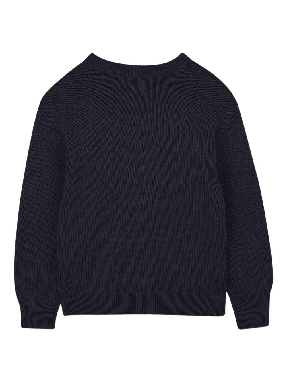 Maglione per bambina Kenzo Kids blu con Boke Flower jacquard - Rubino Kids