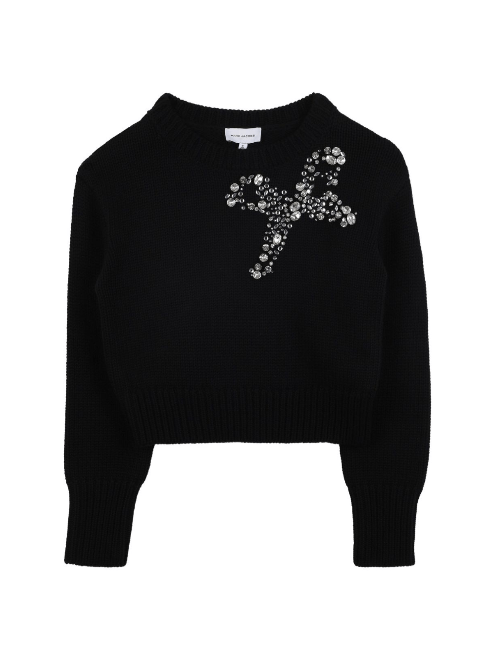 Maglione per bambina Marc Jacobs Kids nero con decorazione con perline - Rubino Kids