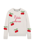 Maglione per bambina MC2 Saint Barth Kids bianco con scritta centrale ricamata "Petite chérie" - Rubino Kids