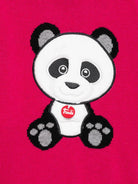 Maglione per bambina MC2 Saint Barth Kids x Trudi fucsia con Panda ricamato sul davanti - Rubino Kids