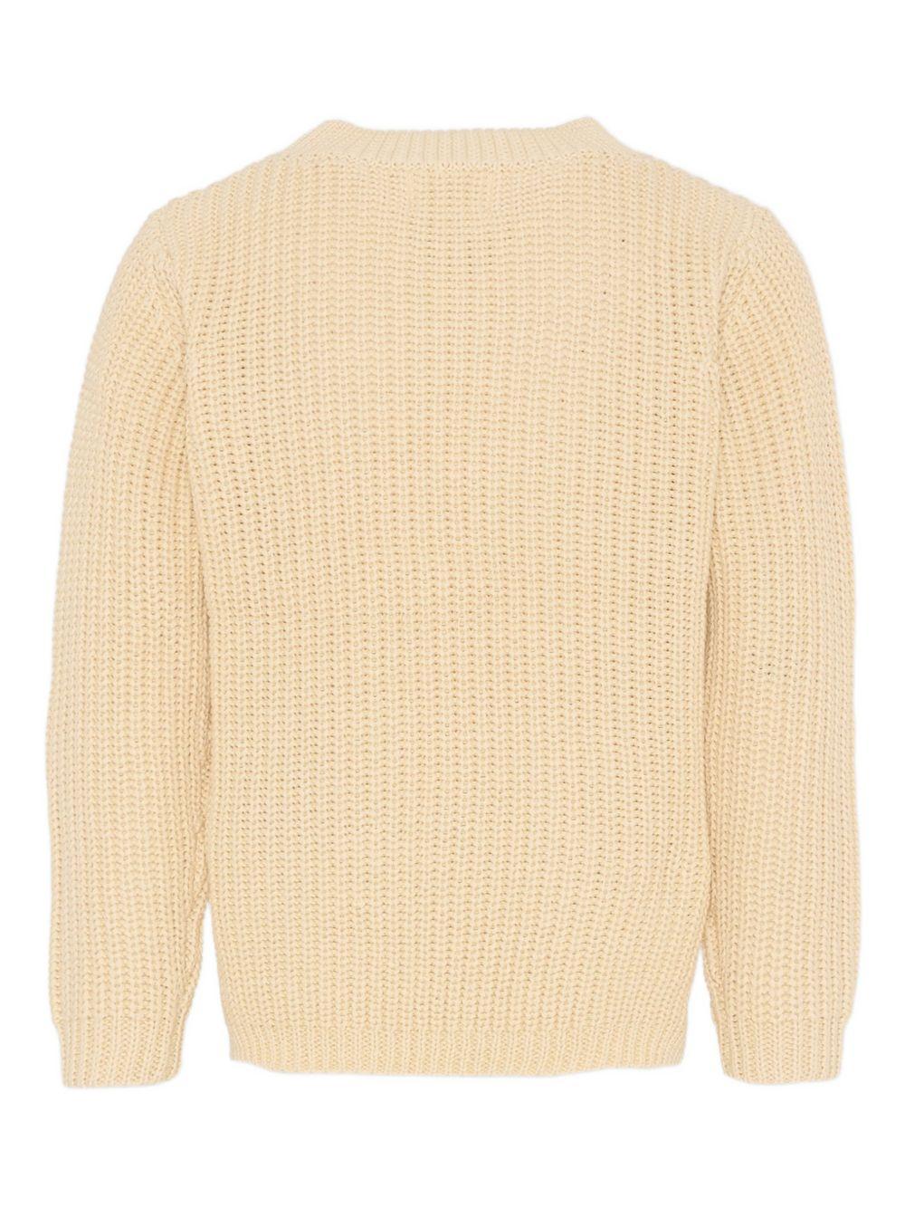 Maglione per bambina Molo beige con texture traforata - Rubino Kids