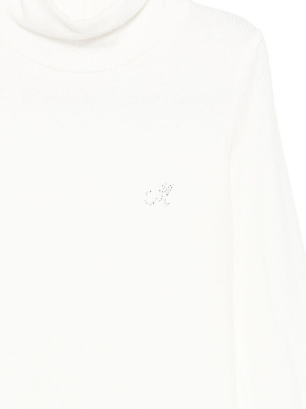 Maglione per bambina Monnalisa bianco con collo alto - Rubino Kids