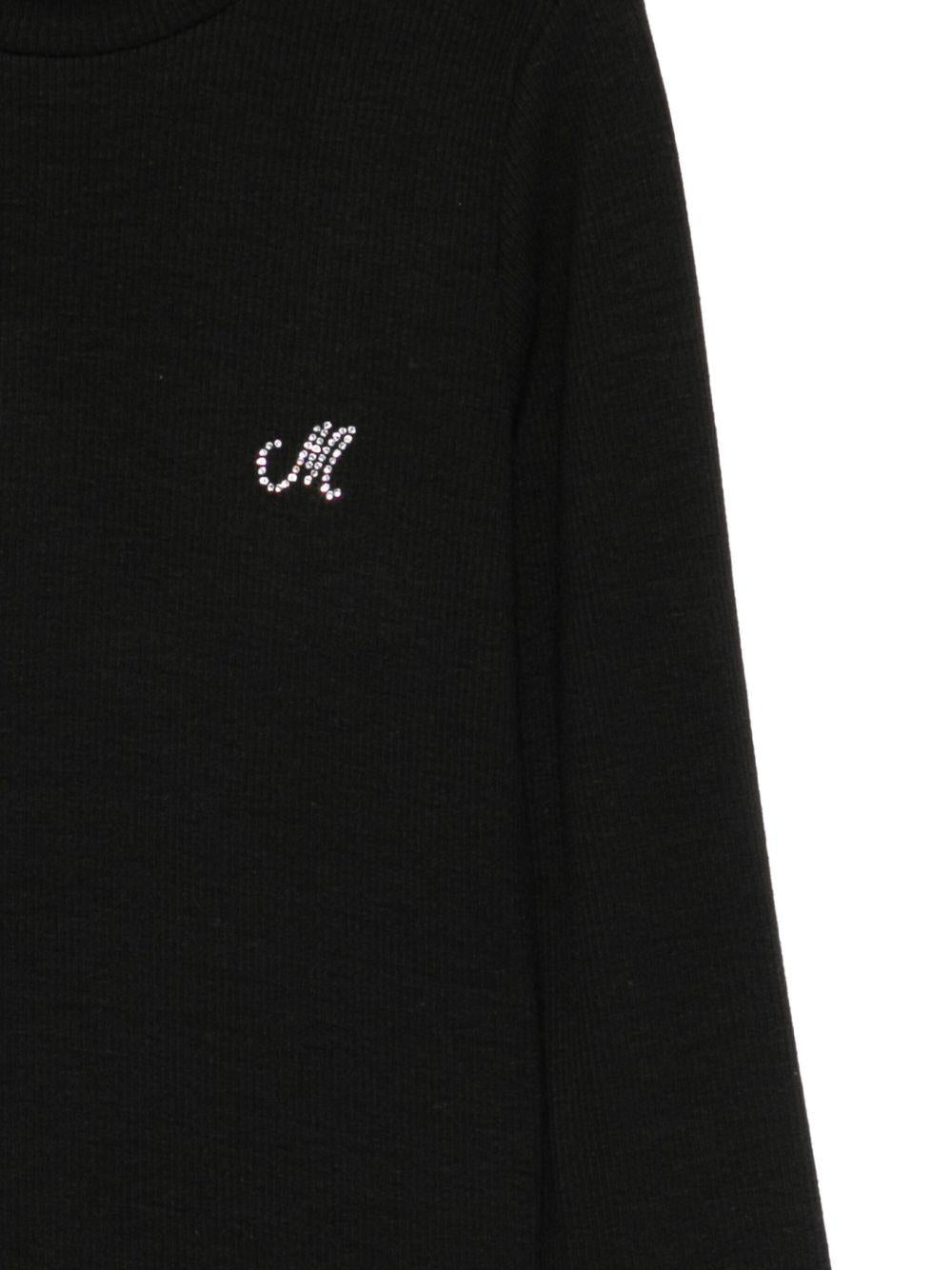 Maglione per bambina Monnalisa nero con collo alto - Rubino Kids