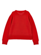 Maglione per bambina Monnalisa rosso con ricamo con ricamo Merry Christmas - Rubino Kids