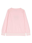 Maglione per bambina Moschino Kids rosa con logo intarsiato e ricamo Teddy Bear - Rubino Kids