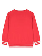 Maglione per bambina Moschino Kids rosso con logo intarsiato e ricamo Teddy Bear - Rubino Kids