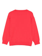 Maglione per bambina Moschino Kids rosso con ricamo Teddy Bear - Rubino Kids