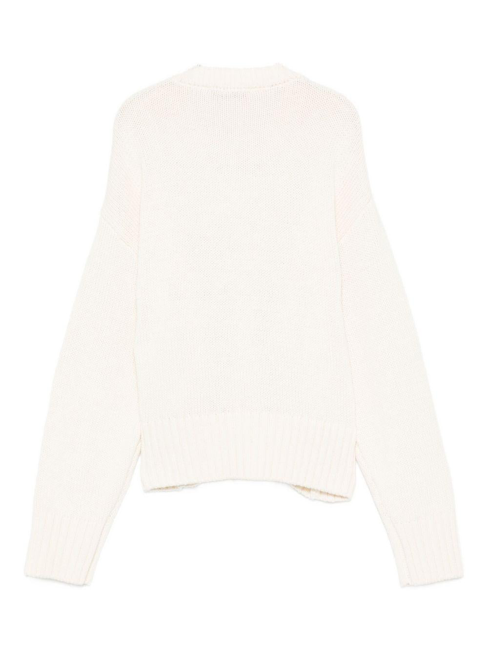 Maglione per bambina MSGM Kids bianco con occhielli - Rubino Kids