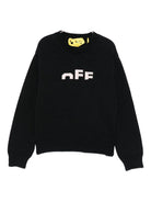 Maglione per bambina Off - White Kids nero con dettaglio logo - Rubino Kids