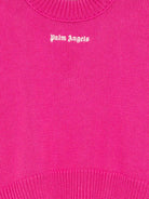 Maglione per bambina Palm Angels Kids fucsia con motivo Palm Tree - Rubino Kids