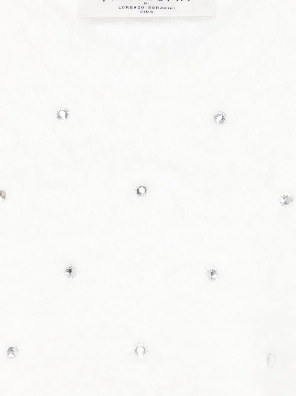 Maglione per bambina Philosophy Di Lorenzo Serafini Kids bianco con decorazione con strass - Rubino Kids