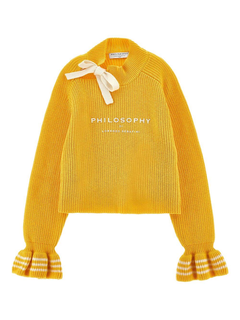 Maglione per bambina Philosophy Di Lorenzo Serafini Kids giallo con ruches - Rubino Kids