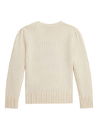 Maglione per bambina Polo Ralph Lauren Kids bianco con intarsio orsetto sui pattini da ghiaccio - Rubino Kids