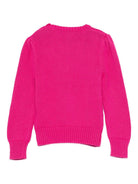 Maglione per bambina Polo Ralph Lauren Kids fucsia con motivo a bandiera - Rubino Kids