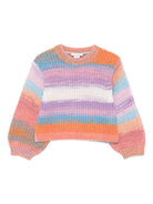 Maglione per bambina Stella McCartney Kids multicolore con maniche a palloncino - Rubino Kids