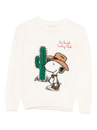Maglione per bambini MC2 Saint Barth Kids bianco con stampa Snoopy - Rubino Kids