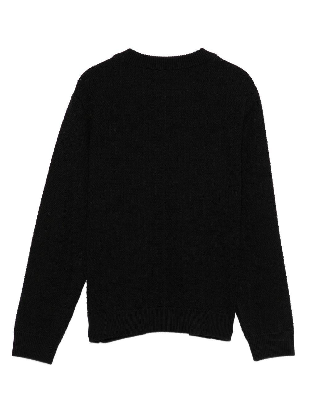 Maglione per bambino Balmain Kids nero in cotone con trama in rilievo - Rubino Kids