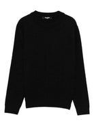 Maglione per bambino Balmain Kids nero in cotone con trama in rilievo - Rubino Kids