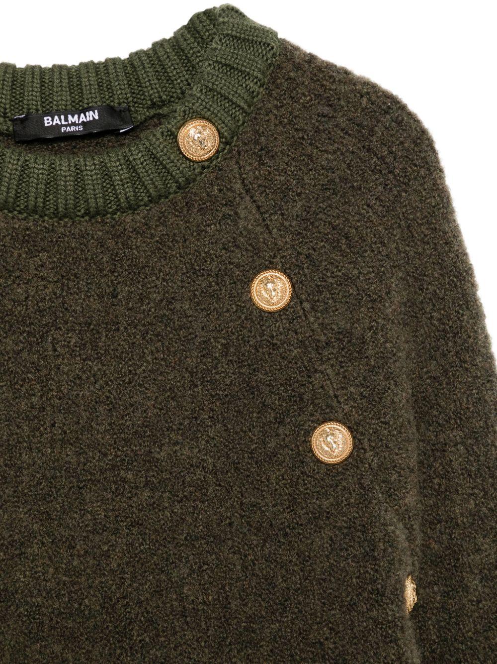 Maglione per bambino Balmain Kids verde con decorazione - Rubino Kids