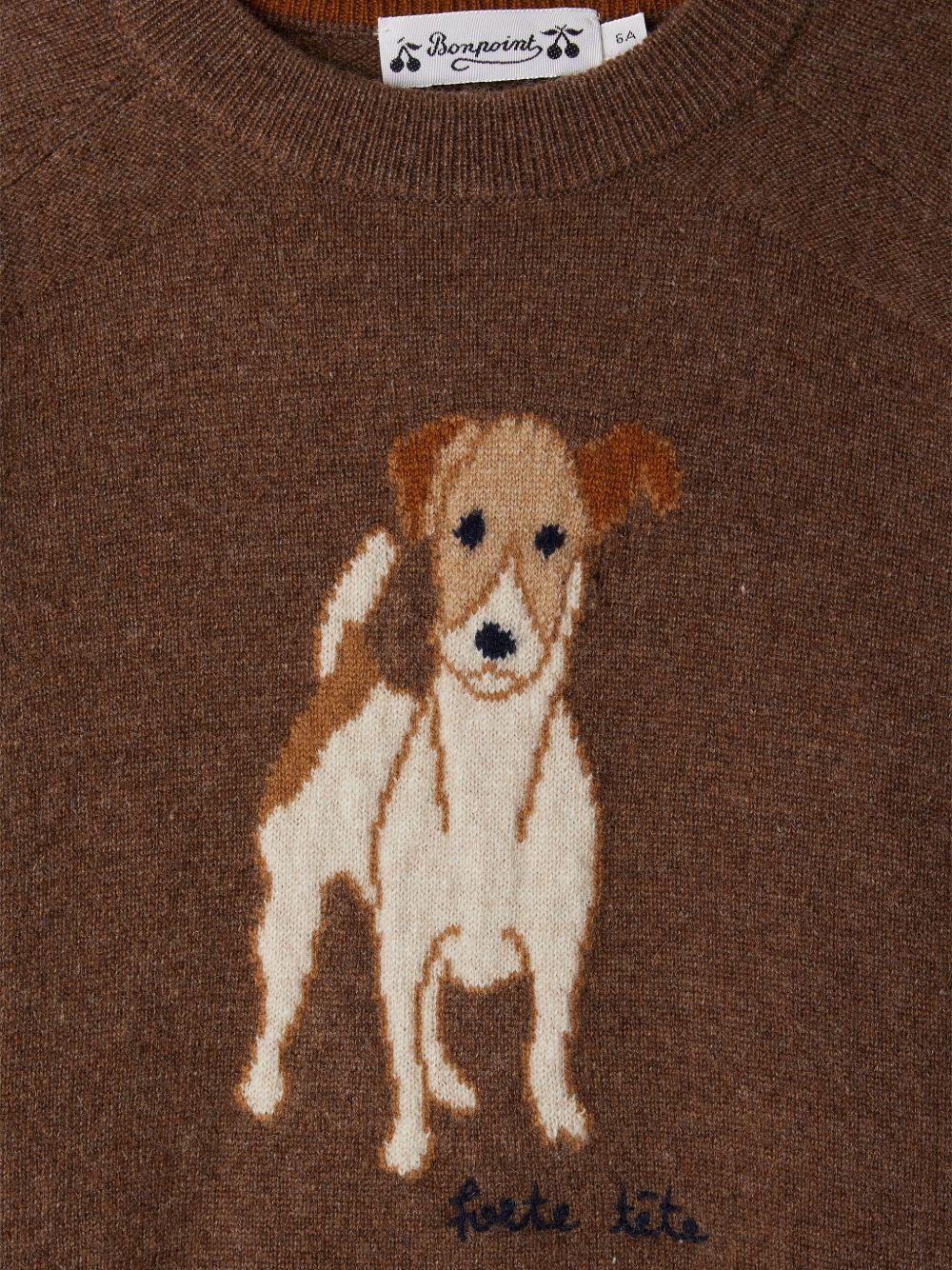 Maglione per bambino Bonpoint Berlioz marrone con effetto jacquard - Rubino Kids