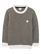 Maglione per bambino Boss Kids bianco con logo ricamato - Rubino Kids