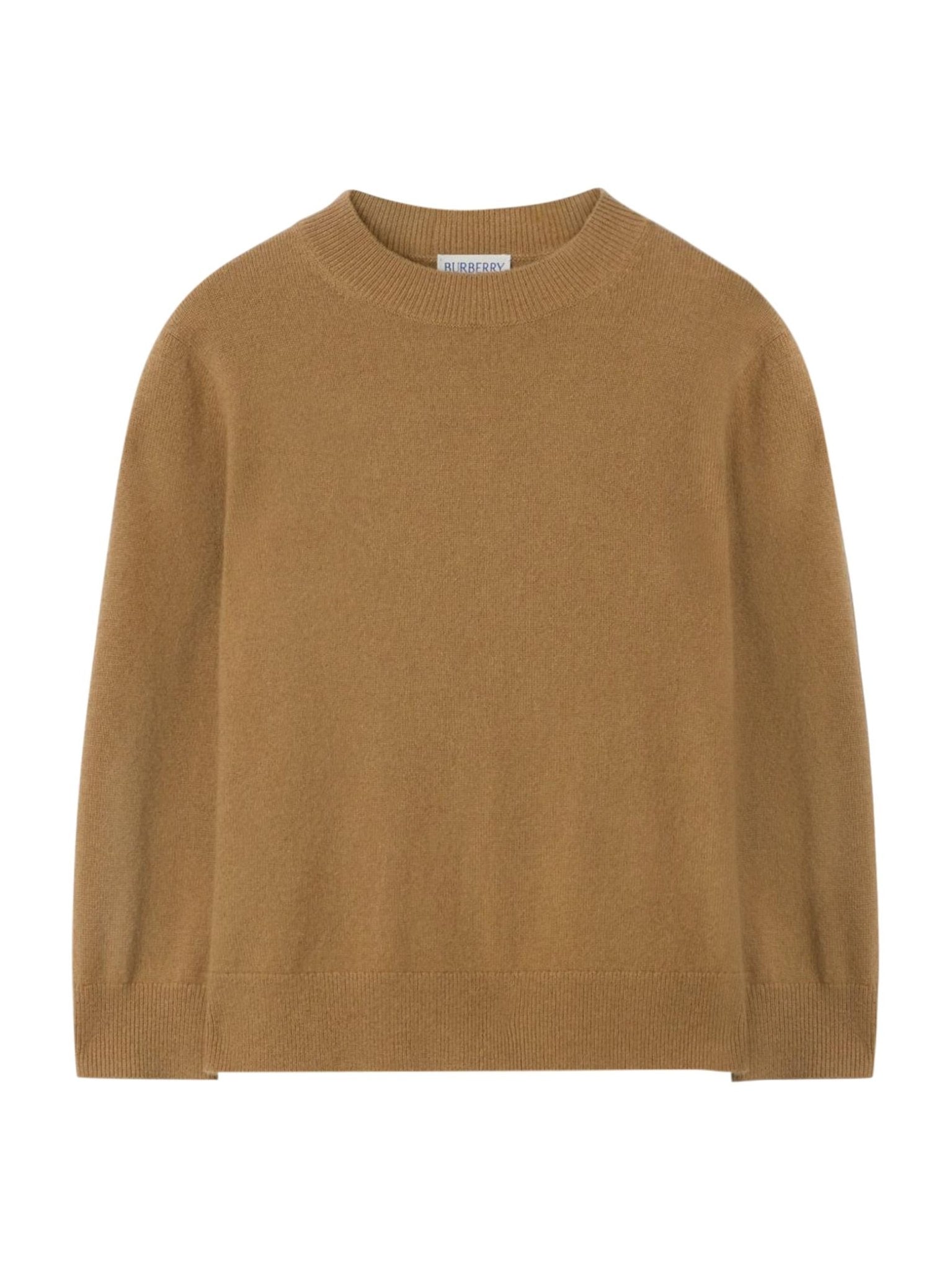 Maglione per bambino Burberry Kids marrone con applicazioni sui gomiti a quadri - Rubino Kids