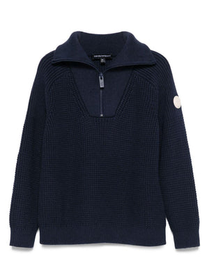 Emporio Armani Kids blue sweater with applied logo