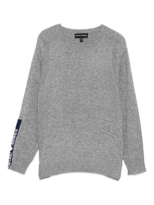 Emporio Armani Kids grey sweater with logo detail for boys
