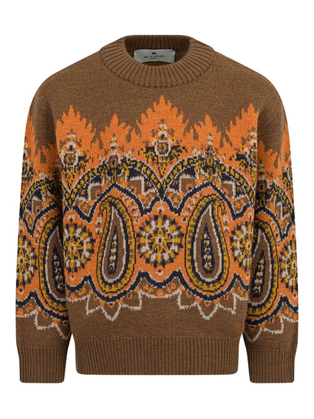 Maglione per bambino Etro Kids marrone con motivo Paisley - Rubino Kids