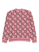 Maglione per bambino Fendi Kids rosa con motivo FF - Rubino Kids