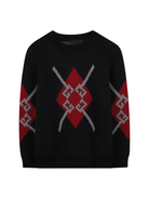 Maglione per bambino Givenchy Kids nero con motivo a rombi - Rubino Kids