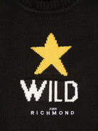 Maglione per bambino John Richmond Junior nero con lavorazione a intarsio - Rubino Kids