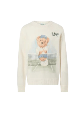 Maglione per bambino Mc2 Saint Barth Kids beige in misto cashmere - Rubino Kids