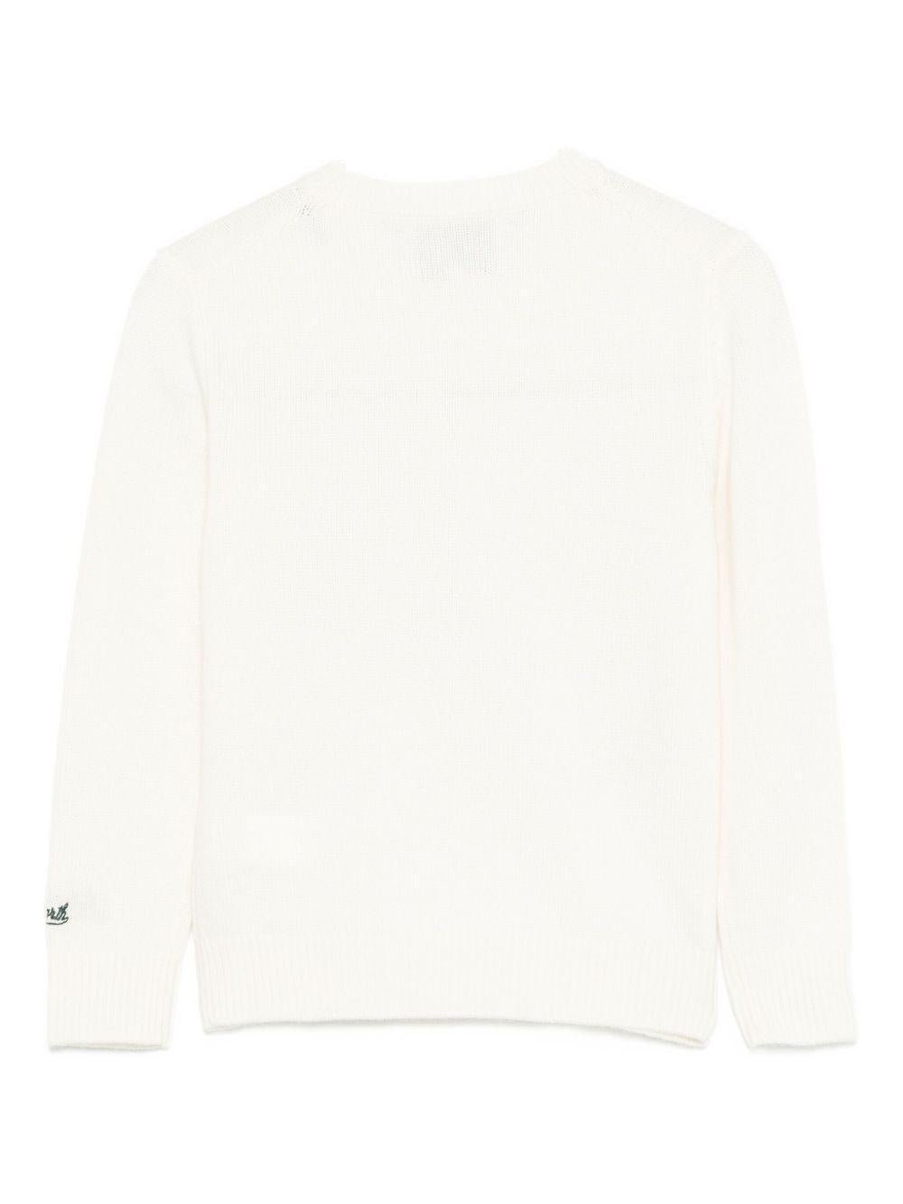 Maglione per bambino MC2 Saint Barth Kids bianco con stampa grafica "Friends forever" - Rubino Kids