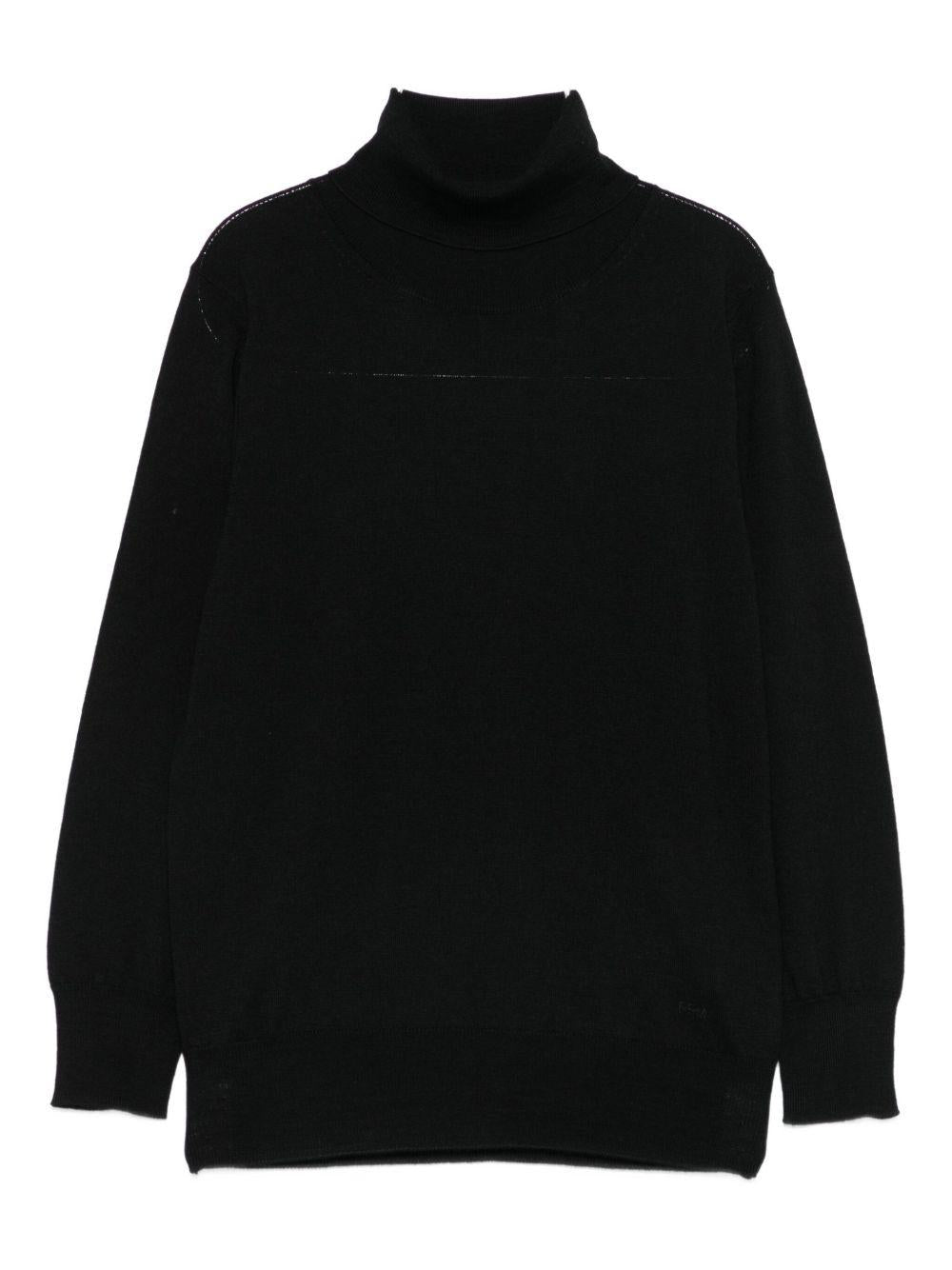 Maglione per bambino Paolo Pecora Kids nero in lana a collo alto - Rubino Kids