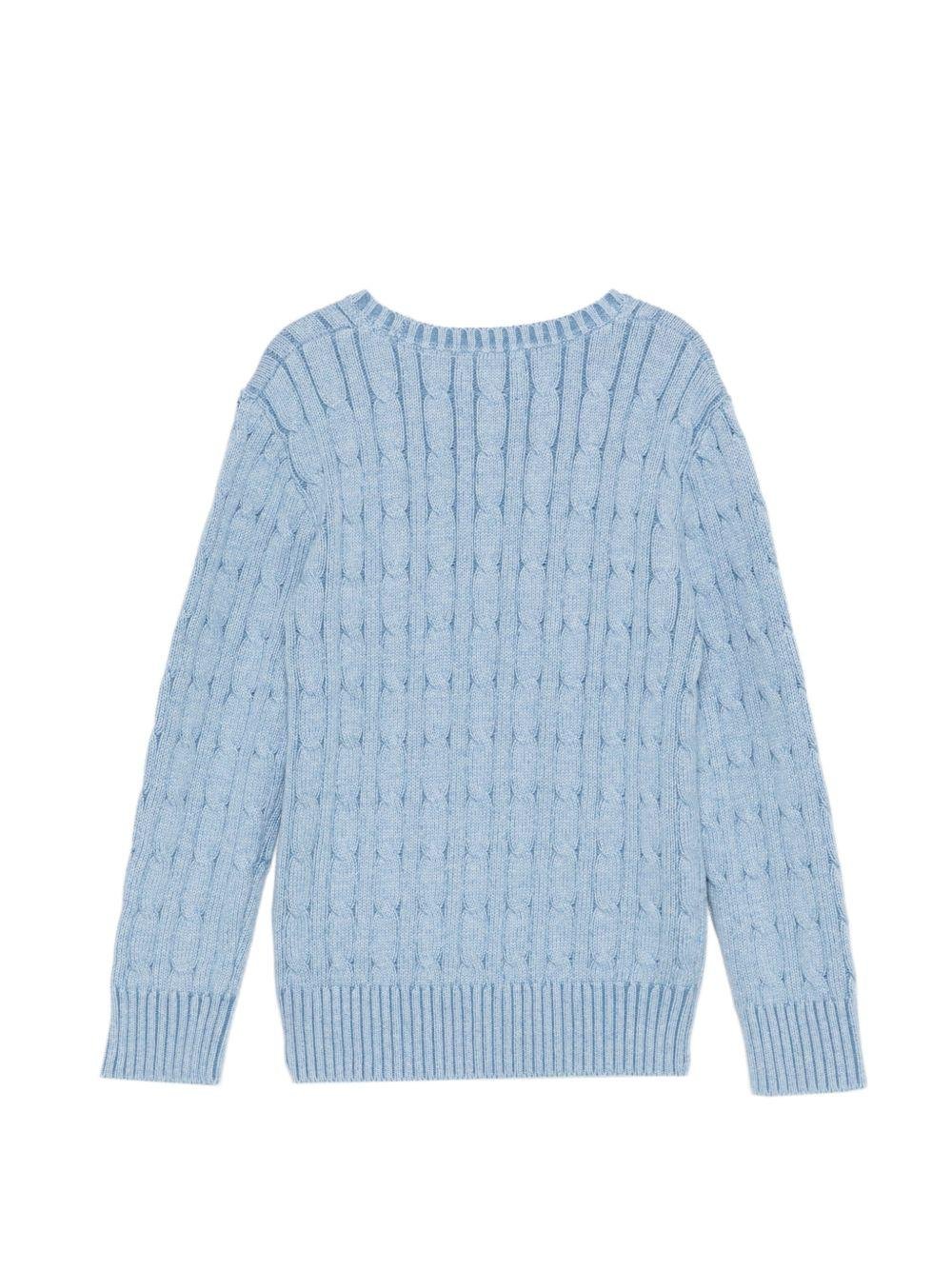 Maglione per bambino Polo Ralph Lauren Kids azzurro con maglia intrecciata - Rubino Kids