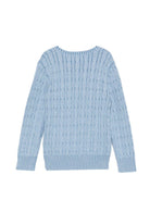 Maglione per bambino Polo Ralph Lauren Kids azzurro con maglia intrecciata - Rubino Kids