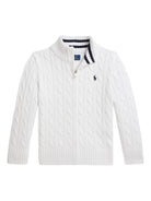 Maglione per bambino Polo Ralph Lauren Kids bianco con caratteristico motivo Polo Pony - Rubino Kids