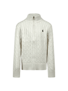 Maglione per bambino Polo Ralph Lauren Kids bianco con caratteristico motivo Polo Pony - Rubino Kids